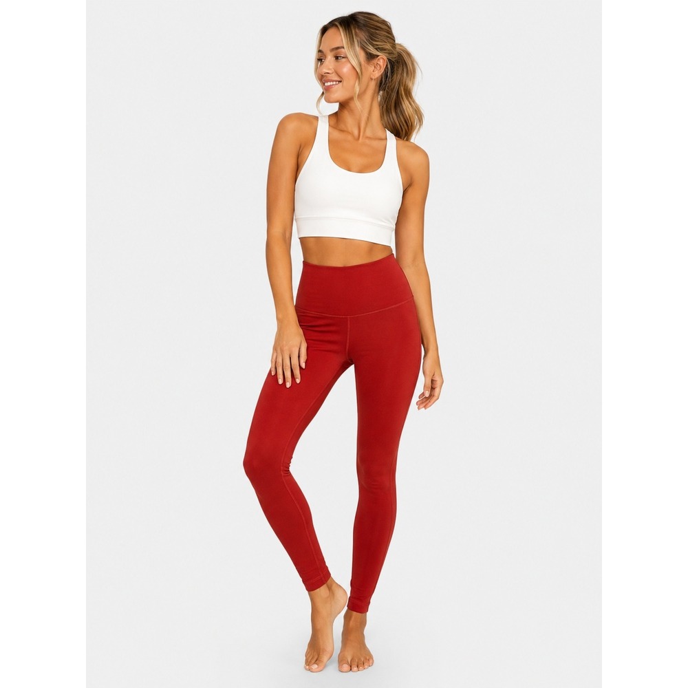 Yogalicious Lux Red High Waist Yoga Leggings Womens Size S